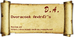 Dvoracsek András névjegykártya
