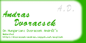andras dvoracsek business card